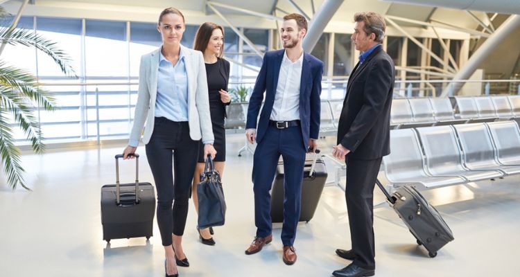 a corporate team on a business trip